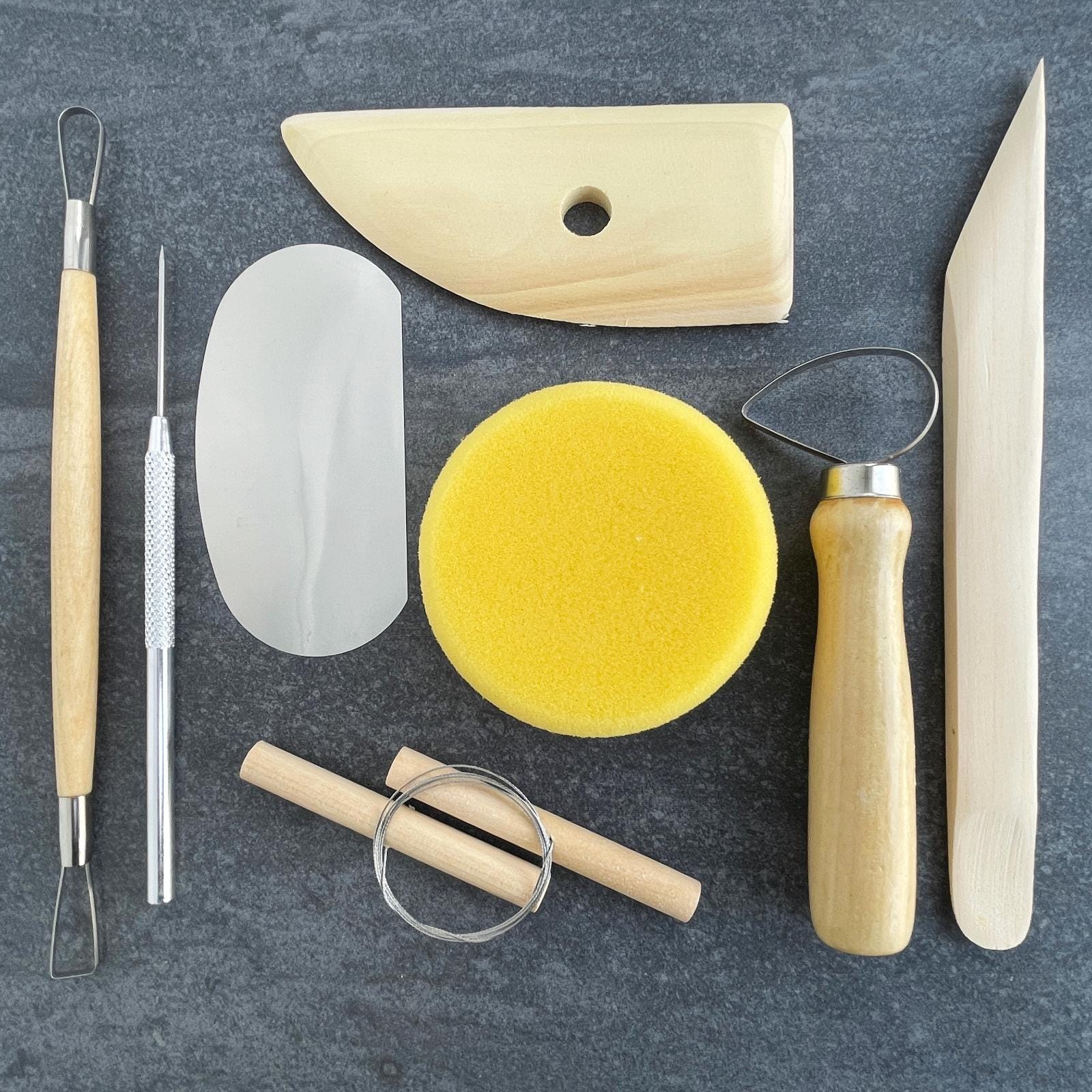 Töpferrippen-Werkzeuge Set 2-teilig – Für Tonformung, Mit Ergonomischen Griffen, Schwarz