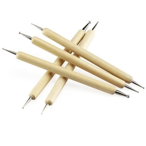 Set of 5 Double-Ended Ball Stylus Pottery Sculpture Tools. Shaping Tools for Pottery, Clay, Ceramics, and Polymer Clay Projects.