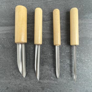 Set of 4 Stainless Steel Semicircle Pottery Hole Punch. Sculpting and Shaping Tools for Ceramics and Clay.