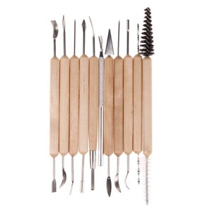 Set of 11 Sculpting Tools for Pottery, Clay, Ceramics, and Polymer Clay Projects.