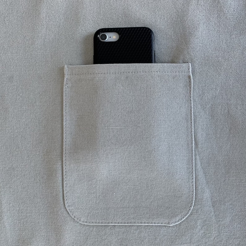 Pottery Apron with Split Leg and Pockets for Pottery Tools. Perfect for Working with Clay made with Canvas Material in Light Grey. image 8