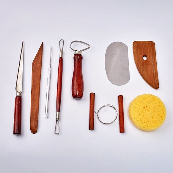 Wooden Pottery Clay Tools, Metal Pottery Clay Tools, Wooden Tool Kit