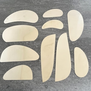 Ensemble de 10 nervures de poterie en acier inoxydable (ensemble B). Outils à nervures pour la poterie, la céramique et l'argile.