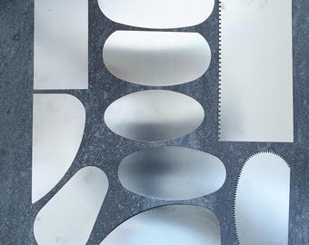 Set of 10 Stainless Steel Pottery Ribs (Set A). Rib Tools for Pottery, Ceramics, and Clay.
