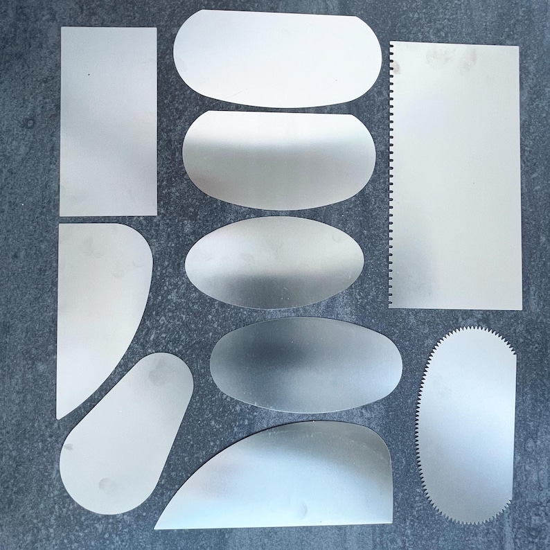 Set of 10 Stainless Steel Pottery Ribs (Set A). Rib Tools for Pottery, Ceramics, and Clay. image 1