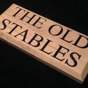 Solid Oak House Sign
