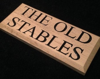Solid Oak House Sign