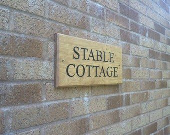 Solid Oak Engraved Sign