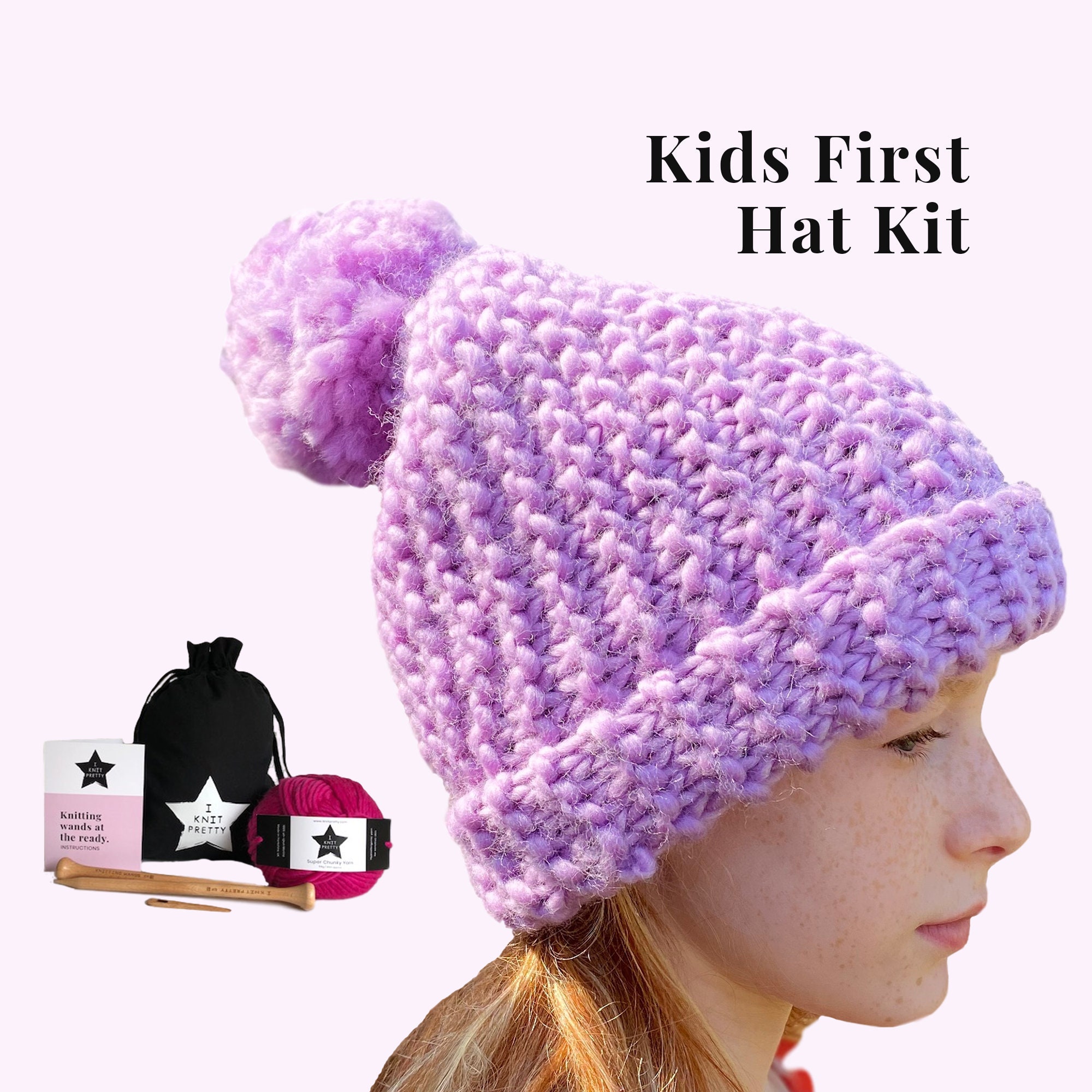 Kids First Hat Knitting Kit Beginner Knitting Kit for Etsy