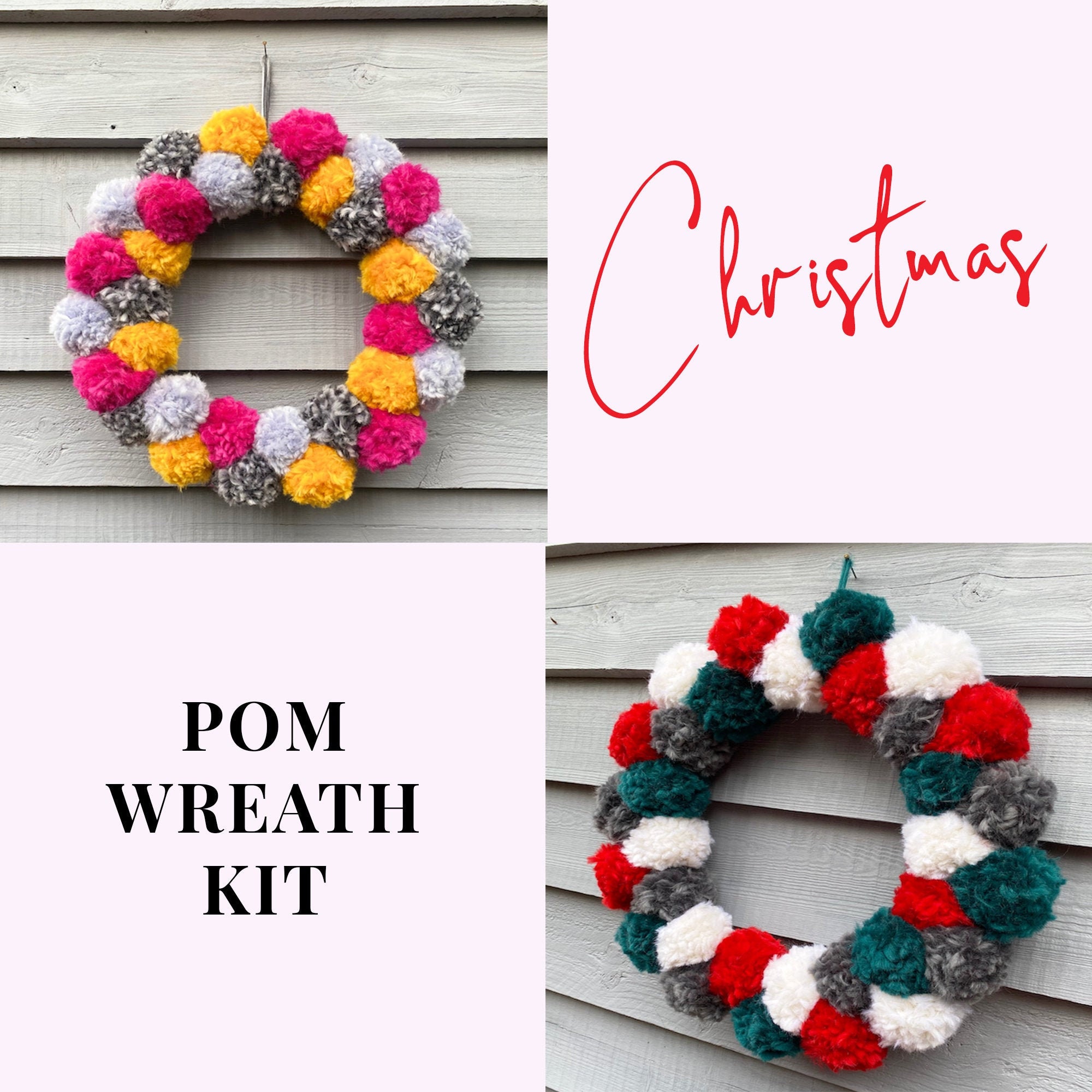 Pom Wreath kit Make Your Own Pom Pom Wreath Pom Maker Etsy