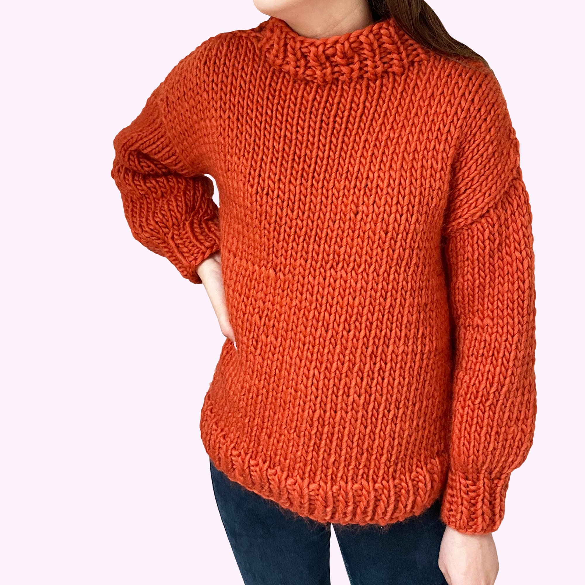 Knitting Pattern Easy Jumper Instant PDF Download Shelby Etsy