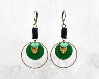 enamelled sequins comes in several colors Jane 04 earrings in recycled air chamber upcycling