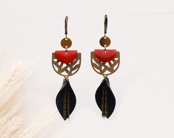 enamelled sequins comes in several colors Jane 04 earrings in recycled air chamber upcycling