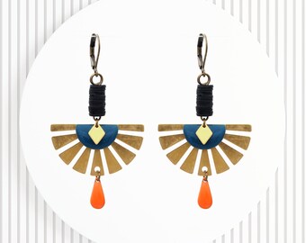 enamelled sequins comes in several colors Jane 04 earrings in recycled air chamber upcycling
