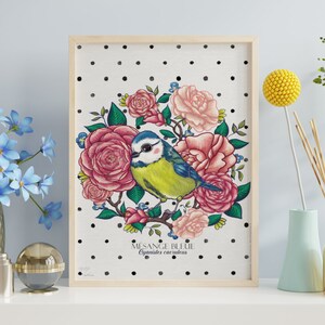 Cartel A4, Azul, papel reciclado, ilustración, impresión numerada y firmada (se vende sin marco).