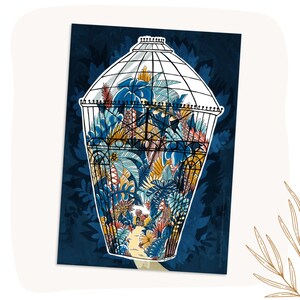 Cartão postal, "Jardim de Inverno", papel reciclado, papelaria ilustrada, A6.