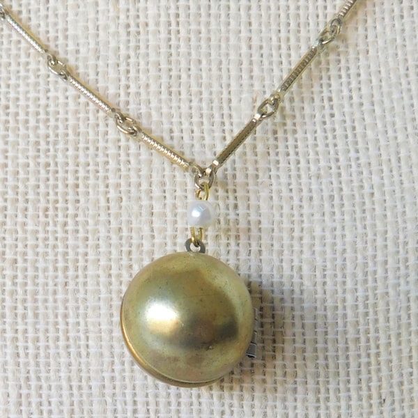 Ball Locket Necklace Etsy