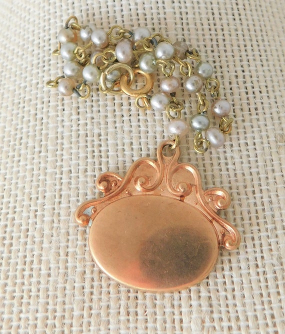 Gold Art Nouveau Style Scalloped Pocket Watch Fob… - image 4