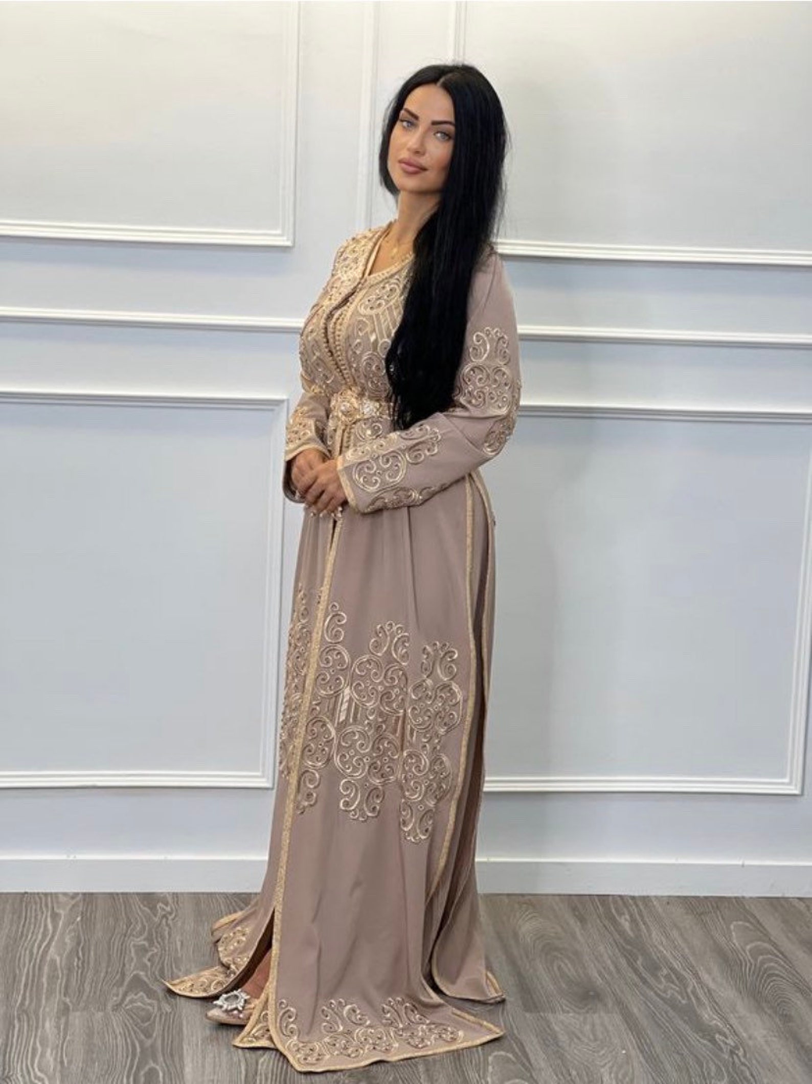 Modest Embroidered Moroccan Kaftan