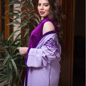 Moroccan Luxury Embroidered Caftan, Moroccan Kaftan 2 Pieces