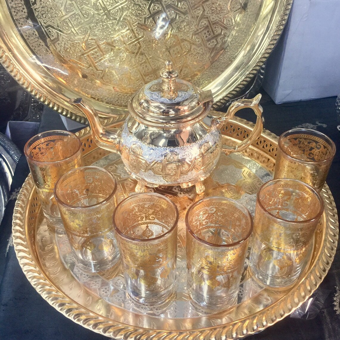 Moroccan Handmade Luxurious Tea Set Etsy