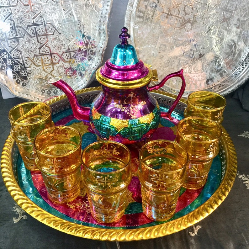 Moroccan Handmade Tea Set Etsy