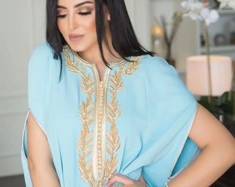 Marokkanischer bestickter und handbestickter Kaftan, marokkanischer Abaya.