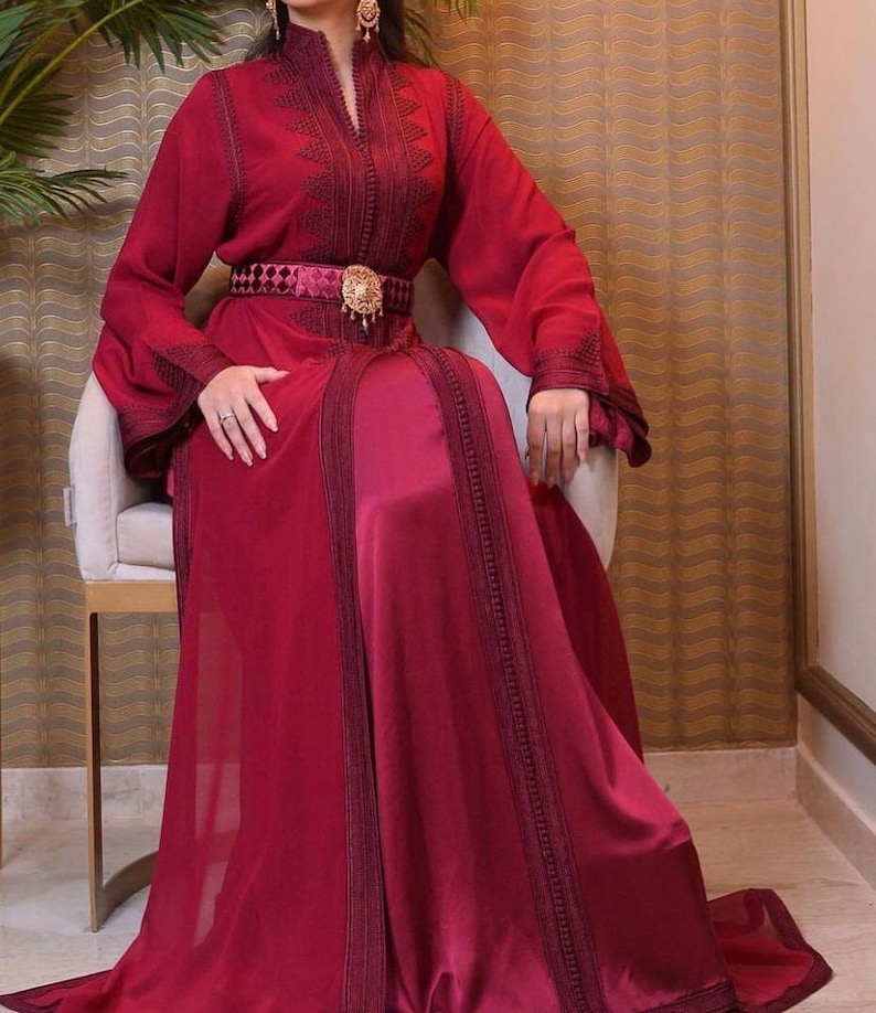 Burgundy Qaftan