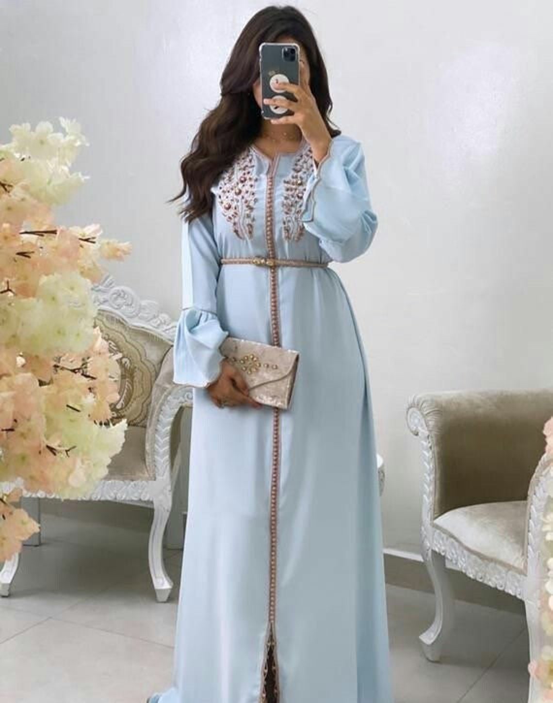 Upscale Embroidered Morocan Kaftan main image 1