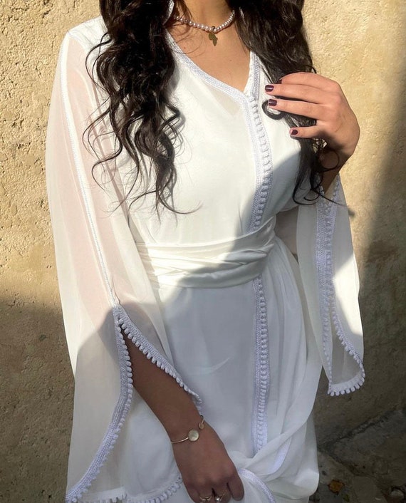Boho Beach Wedding Dress , Bridal Nikkah Kaftan, Moroccan Wedding Caftan,  Modest Wedding Dress, Muslim Clothing, Modest Fashion - Etsy Norway