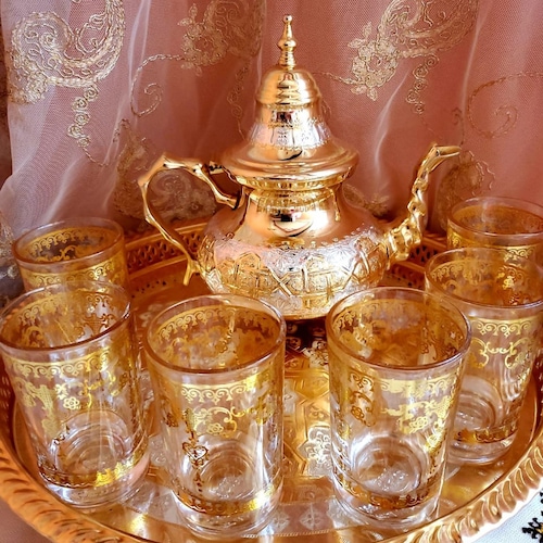 50 OFF Set of 6 Vintage Moroccan Tea Glasses Multidesign Etsy