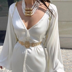 Fancy White Dress , Moroccan Abaya Kaftan, Elegant Caftan WHOLESALE AVAILABLE