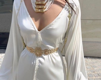 Boho Beach Wedding Dress , Bridal Nikkah Kaftan, Moroccan Wedding caftan, Modest Wedding Dress, Muslim Clothing, Modest Fashion