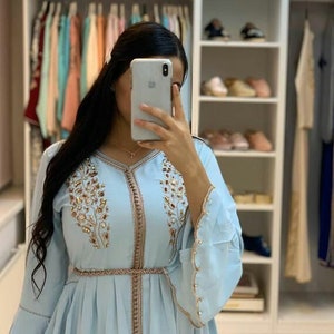 Moroccan Embroidered luxurious Caftan , Moroccan Kaftan, Abaya , Dubai Gown