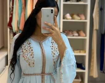 Moroccan Embroidered luxurious Caftan , Moroccan Kaftan, Abaya , Dubai Gown