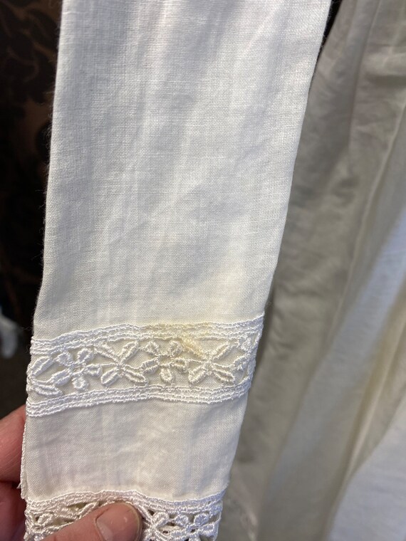 Jessica McClintock white cotton & lace long dress - image 10