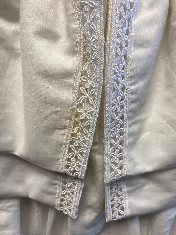 Jessica McClintock white cotton & lace long dress - image 8