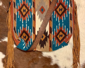 Saddleblanket Purse - Bronc Rider - XL fringe
