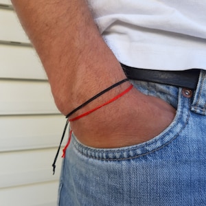 Kabbala-armband - rode koordarmband - rode koord van het lot - Dapper's armband - herenarmband - BFF-armband - cadeau voor hem - minimalistisch