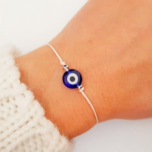 Evil Eye Bracelet - Elegant - Greek jewelry - Nazar boncuk - BFF Gift - Talisman - Minimalist - Lucky eye - Dainty - Blue evil eye - Elegant