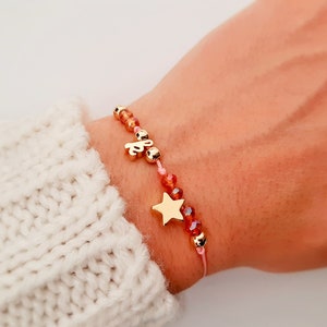 Pulsera inicial - Joyería griega - Pulsera estrella - Pulsera de la pequeña estrella - Pulsera de letras elegante - pulsera hecha a medida - pulsera delicada
