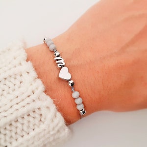 Personalisiertes Armband - Anfangsbuchstabe Armband - Griechischer Schmuck - Elegantes Armband - Initial Herz - Zierliches Armband - Buchstabe Initial - Geschenk