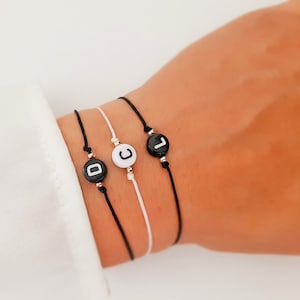 Pulsera inicial carta personalizada - pulsera elegante - pulsera de una sola letra - pulsera delicada - ajustable - joyería minimalista