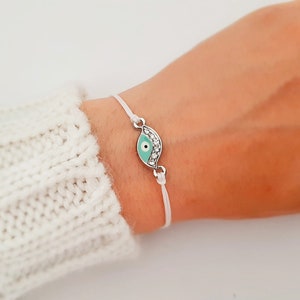 Hermosa pulsera con azul mal ojo - joyería griega - regalo de cumpleaños - Nazar boncuk - Mejores amigos para siempre BFF - Talismán - pulsera delicada