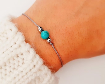 Turquoise Bracelet - Different colors available - Dainty Bracelet - BFF Gift - Minimalist Jewelry - Macrame Bracelet - Gemstone - Elegant