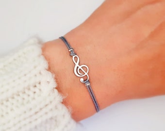 Treble Clef Bracelet - Greek Jewelry - Music Lover Bracelet - Music Note Jewelry - Gift - G Cleaf Charm - Musical Note - Charm Bracelet