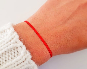 Bracelet à cordes rouges - Bracelet Kabbale - Protection pour la famille - Red String Of Fate - Cadeau élégant et délicat - Bracelet couple - Bracelet BFF