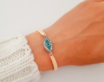 Beautiful Bracelet With Blue Evil Eye - Greek jewelry - Birthday gift - Nazar boncuk - Best Friends Forever BFF - Talisman - Dainty bracelet
