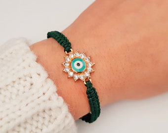 Beautiful Blue Evil Eye Bracelet - Greek jewelry - Braided bracelet - Gift - Nazar boncuk - Best Friends Forever BFF - Talisman - Macrame