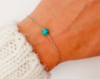 Turquoise Bracelet - Greek jewelry - Semiprecius Gemstone - Best Friends Forever  - Dainty -  Thin - Bridesmaid Gift - Elegant - Floating